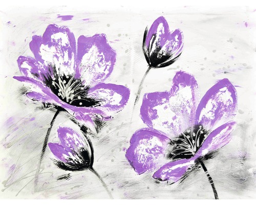 Ručně malovaný obraz 2.907.2353 motiv fialové květy 80x114cm