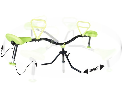Otočná houpačka se sedadly a madly, otočná o 360 stupňů