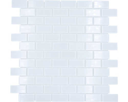 Skleněná mozaika CM B400 bílá 30,5x32,5 cm