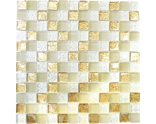 Skleněná mozaika XCM 8LU80 CHAMPAGNE 29,8x29,8 cm Čtvercová mozaika ze skla