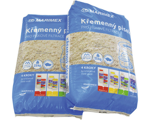 Dva pytle křemičitého písku Marimex pro pískové filtrace, 25 kilogramů