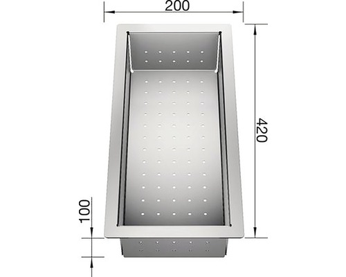 Nerezový odkapávací zásobník s rozměry 200 x 420 x 100 milimetrů
