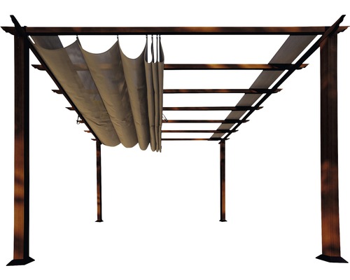 Pergola s látkovou střechou jako ochrana proti slunci