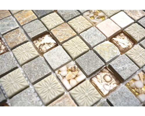 Mozaiková dlaždice se vzhledem kamene a skla