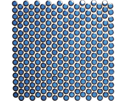 Keramická mozaika Knoflík 451N 30,5x32,5cm kobaltově modrá Mozaikové dlaždice s kulatými tvary