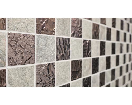 Obkládačka s mozaikovým vzorem z kameniny a skla