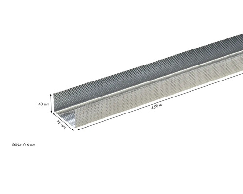 Stropní profil o délce 4 metry, výšce 40 milimetrů a šířce 75 milimetrů