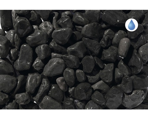 Černé okrasné oblázky pro zahradní a krajinářské úpravy