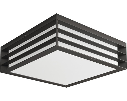 Venkovní stropní svítidlo Philips 1735093PN Moonshine IP44 2xE27 14 W antracit Čtvercové stropní svítidlo s vodorovnými lamelami