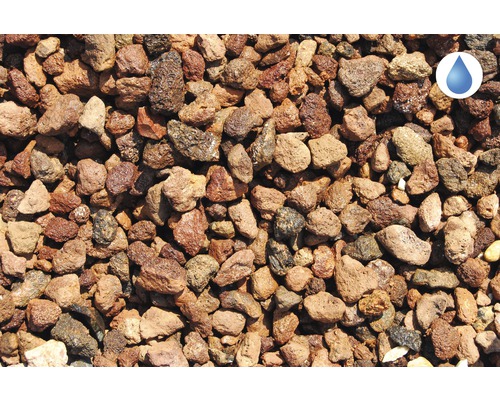 Detail lávové mulče se symbolem vody