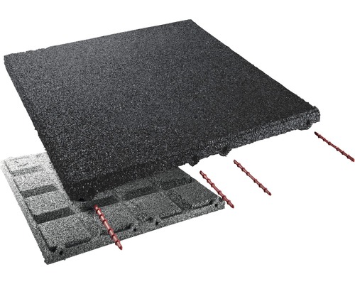 Elastické gumové desky tlumící pády s spojovacími kolíky