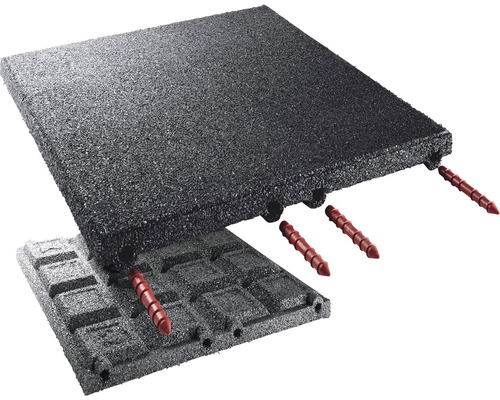 Zvukově izolační desky z gumového granulátu se spojovacími kolíky