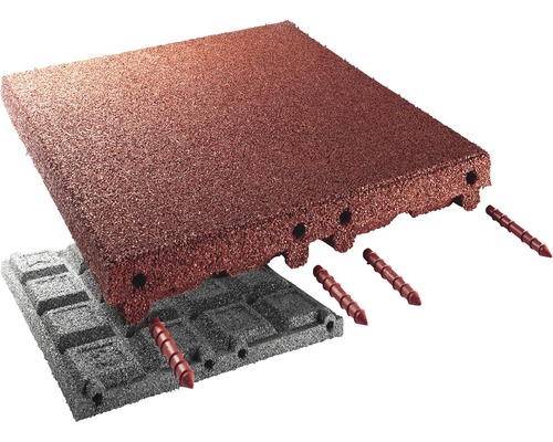 Gumová granulovaná dlaždice se spojovacími kolíky