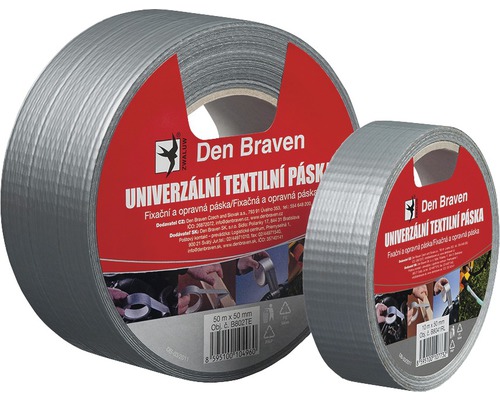 Těsnicí páska textilní DEN BRAVEN univerzální 50 mm x 10 m Dvě role textilní lepicí pásky Den Braven