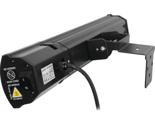 Nástěnný ohřívač s varovnými štítky