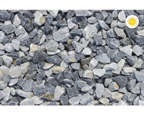 Šedé okrasné oblázky jako volně ložené zboží