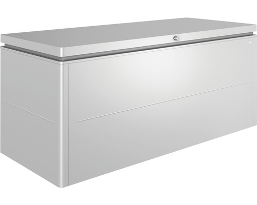 Box na polstry biohort LoungeBox 200, 200 x 84 x 88,5 cm stříbrný metalický