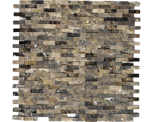 Kamenná mozaika XNC 3D76 MRAMOR SVĚTLE HNĚDÁ 30,5x30,5 cm Mozaiková dlaždice z přírodního kamene