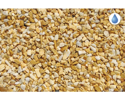 Žluto-bílá dekorační drť v detailu