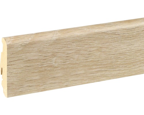 Podlahová lišta MDF Skandor FU60L 19x58x2400 mm dub šampaň Podlahová lišta s dřevěnou strukturou