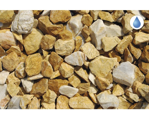 Žluto-bílý okrasný štěrk