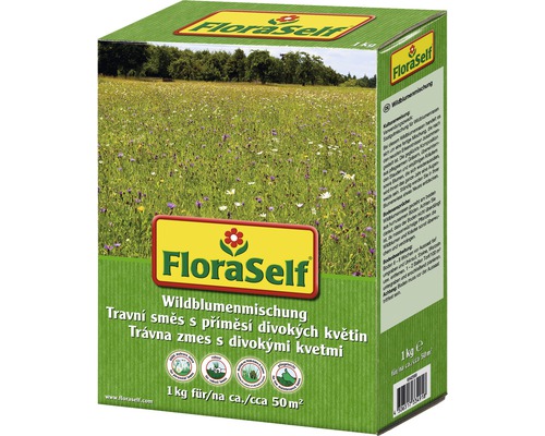 Travní směs FloraSelf s příměsí divokých květin 1 kg 50 m²