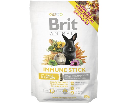 Pamlsky pro hlodavce Brit Animals Immune Stick 80 g