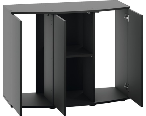 Skříňka pod akvárium s otevřenými dvířky pro uložení příslušenství k akváriu