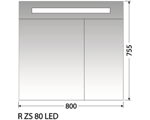 Zrcadlová skříňka Intedoor R ZS 80 LED 01-0