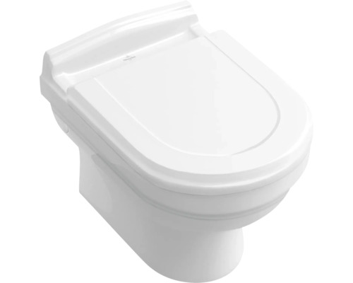 Bílá závěsná toaleta s hlubokým splachováním a uzavřeným splachovacím okrajem