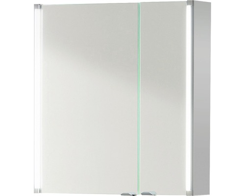 Zrcadlová skříňka basano Salenta 61 x 16,5 x 67 cm šedá 2 dvířka LED IP 20