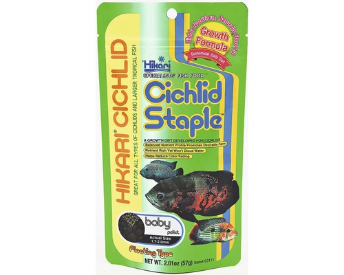 Krmivo pro cichlidy HIKARI Cichlid Staple Baby 57 gBY 57g Balení krmiva pro ryby Hikari Cichlid Staple