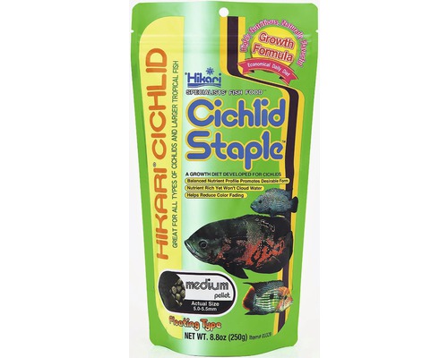 Krmivo pro cichlidy HIKARI Cichlid Staple medium 250 g Hikari Cichlid Staple krmivo pro ryby, střední pelety
