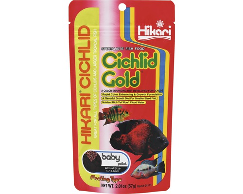 Krmivo pro cichlidy HIKARI Cichlid Gold baby 57 g Balení krmiva pro ryby Hikari Cichlid Gold Baby Pellet