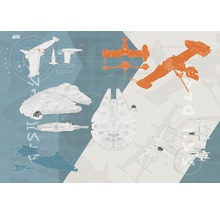 Ilustrace vesmírných lodí Star Wars s technickými detaily