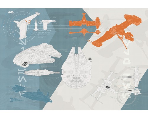 Ilustrace vesmírných lodí Star Wars s technickými detaily