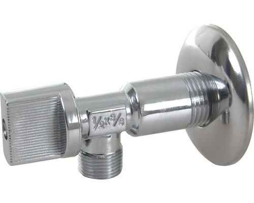 Ventil rohový Arco 1/2" x 3/8" chrom, s růžicí, bez matice Ventil rohový Arco 1/2" x 3/8" chrom, s růžicí, bez matice