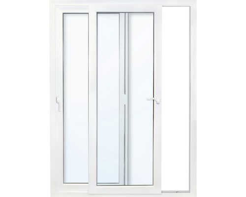 Posuvné dveře plastové bílé s tvrzeným sklem 2500 x 2000 mm
