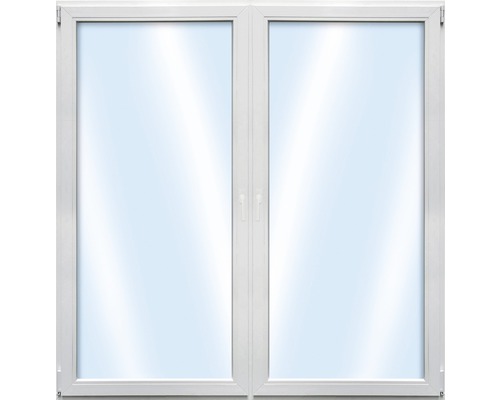 Balkónové dveře plastové dvoukřídlé ARON Basic bílé 1600 x 1900 mm Bílé plastové okno se dvěma křídly