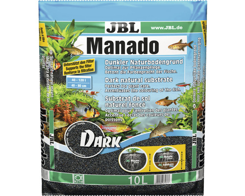 Akvarijní substrát přírodní tmavý JBL Manado dark 10 l JBL Manado Dark přírodní substrát pro akvária, 10 litrové balení