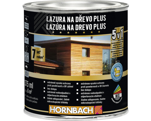 Lazura na dřevo Plus Hornbach RAL 7016 antracit 0,375 l ekologicky šetrné