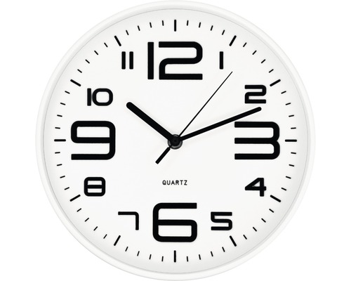 Nástěnné hodiny plastové černo-bílé Ø 25 cm