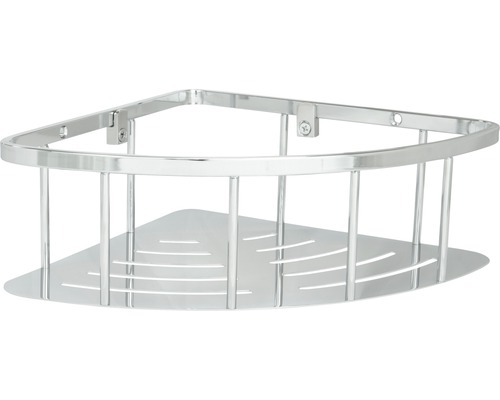 Rohová police do koupelny z kovu