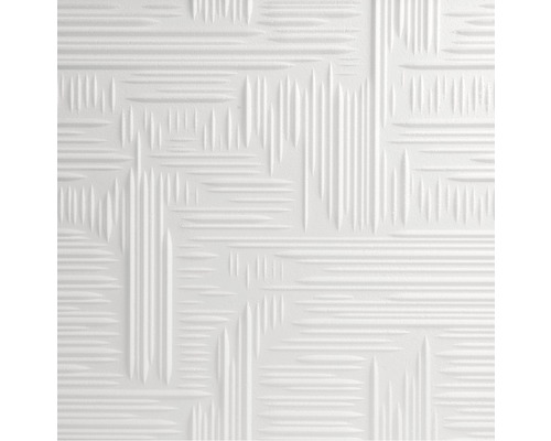 Stropní deska zpěněná Norma 50x50 cm bílá se vzorem Dekorativní deska se strukturovaným, lineárním vzorem pro nástěnné dekorace