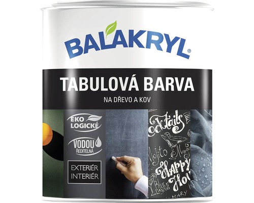 Tabulová barva BALAKRYL černá 0,7 kg ekologicky šetrné Balakryl Tabulová barva na dřevo a kov plechovka