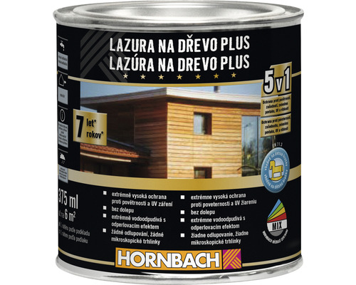 Lazura na dřevo Hornbach Plus 0,375 l eben
