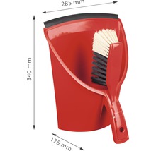 Smeták se lopatkou o rozměrech 340 mm výška, 285 mm šířka a 175 mm hloubka