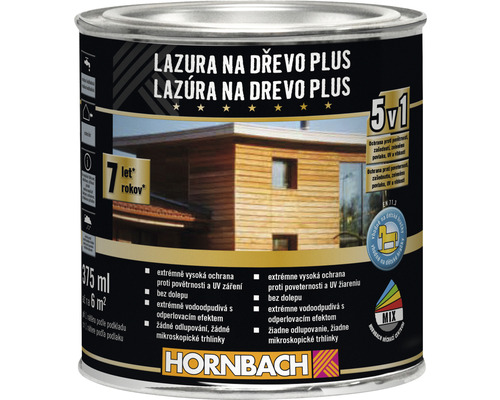 Lazura na dřevo Plus Hornbach RAL 7016 antracit 0,75 l ekologicky šetrné