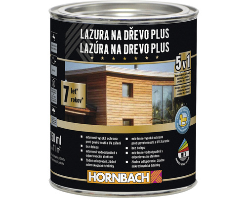 Lazura na dřevo Hornbach Plus 0,75 l eben