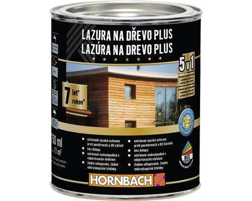 Lazura na dřevo Hornbach Plus 0,75 l bílá